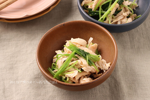 三つ葉とささみのポン酢和え