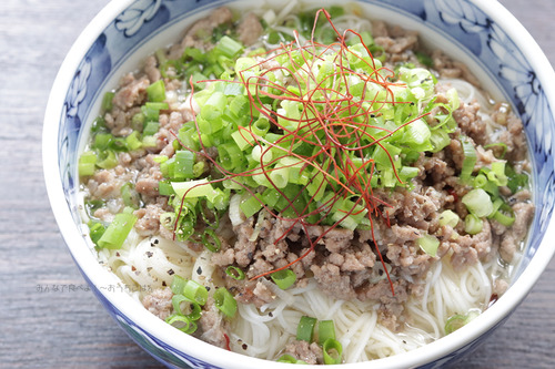 肉そぼろそうめん ねぎ塩レモン味