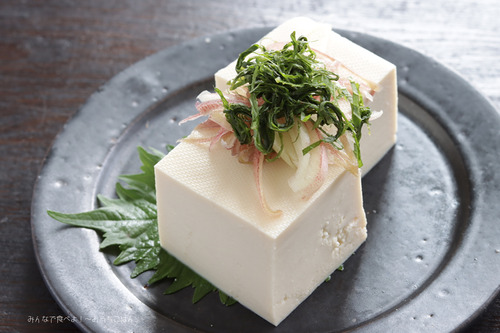 塩豆腐の香味野菜のせ