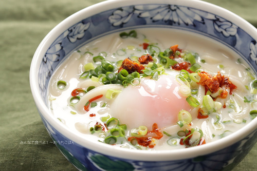 冷たい白だし豆乳うどん